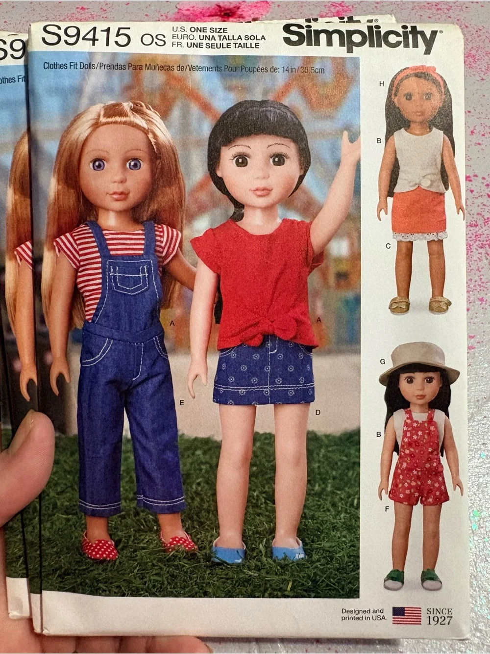 BN UNCUT SIMPLICITY 9415 OS DOLL CLOTHES SEWING PATTERNS